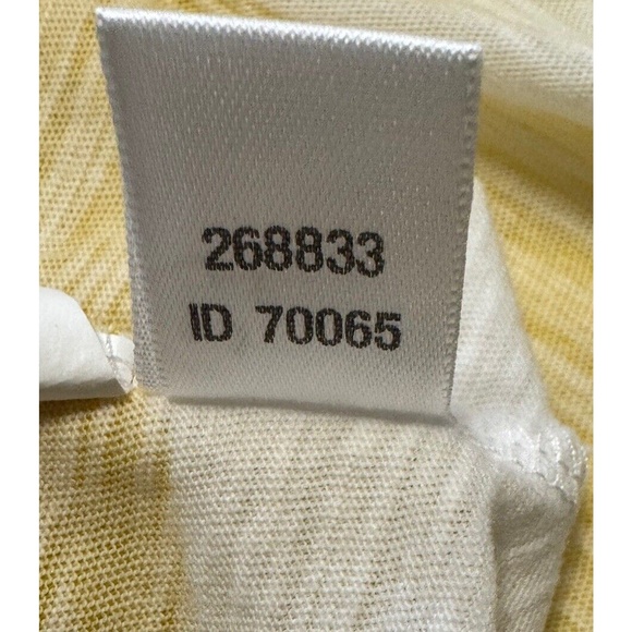 Ann Taylor LOFT 3/4 Sleeves Striped T Shirt Yellow White M Colorful Casual 73-28 - Picture 4 of 15